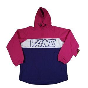 Vans Retro Sport Anorak Jacket 1/4 Zip Men's M Pink / Purple /‎ White NWT